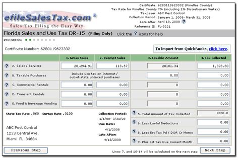 Sales Tax Filing .